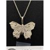 Image 2 : Vintage 925 Sterling Silver Butterfly Pendant with Chain Necklace 17" L