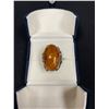 Image 2 : Large Art Nouveau Sterling Silver Ring Set with a Genuine Large Baltic Amber. Size 7.25 Amber Size i