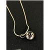 Image 2 : Very Nice Sterling Silver Crystal Orb Pendant Marked 925 with Makers Mark. Chain is 18" and is Also 