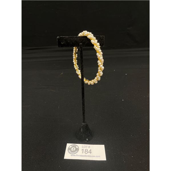 Gold Plated Freshwater Pearls  Bangle