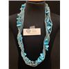 Image 1 : Twisted Blue Beads & Blue Faux turquoise Stone Necklace 27" L