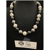 Image 2 : Large HeavyBlack and WhiteFaux Pearls Necklace. Knotted. 18" Length