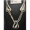 Image 2 : Mother of Pearl Beads & Resent Pendant Necklace with Matching Earring Set