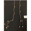 Image 2 : Vintage String with Turquoise Color Tiny Beads + 13 Black Pearls Extra Length Necklace 54 " L