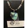 Image 2 : Unique Silver With Labradorite Stone Beads & Pendant Necklace 17" L