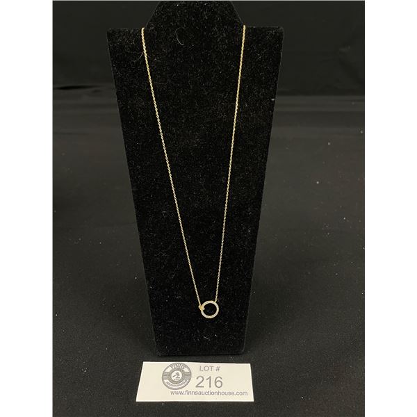 Dainty Gold Plated With Tiny White Stones Estella Bartlet Pendant Necklace 16-18 " In Length