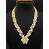 Image 2 : Beautiful and Unique Handcrafted Pearl Necklace from 1950's The 7 Larger Center Pears measure Approx