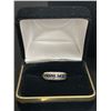 Image 2 : Gorgeous Unisex Stamped and Tested 14K White and Yellow Gold Ring Containing 30 Diamonds and 8 Sapph