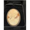 Image 2 : Lady's Sterling Silver Shell Cameo with Hidden Pendant Bale. Bezel Set is 1 Oval Art nouveau Styled 