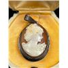 Image 2 : Lady's Sterling Silver Shell Cameo with a Pleasing Portrait Bust of A Romanesque Woman. Shell Shoes 