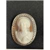 Image 2 : Lady's Sterling Silver Shell Cameo. Art Nouveau Brooch. Circa 1890. Bezel-Set is one Higly Domed Oca