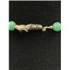 Image 2 : Apple Green Glass Knotted Bead Graduated Necklace 19"L