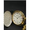 Image 2 : Hunting Case 2 Tone Milo Quartz Pocket Watch with Gold Plated Chain