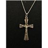 Image 2 : 925 Sterling Silver Crucifix Cross Necklace 15.5" L