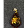 Image 2 : Vintage Amber Pendant 1.25" L