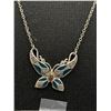 Image 2 : Beautiful 925 Enamel Butterfly Necklace 16" L