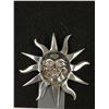 Image 2 : Lovely 925 Sterling Silver Sun Brooch,Mexico 2" in Diameter
