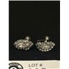 Image 2 : Pair of Sherman Rhinestone Earrings. Screw on Type