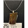 Image 2 : Freeform Ammolite/Korite Pendant. 1.25" L x .75" W on Cord