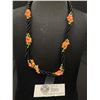 Image 2 : Natural Pin Coaral Necklace with Black Beads and BC Jade Beads Necklace. Approx 22"