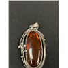 Image 2 : Large Amber Pendant Beautifully Set in a Sterling Silver Frame