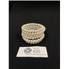 Image 1 : Sterling Silver Strand with Genuine Pearls Wire Cuff Bracelet