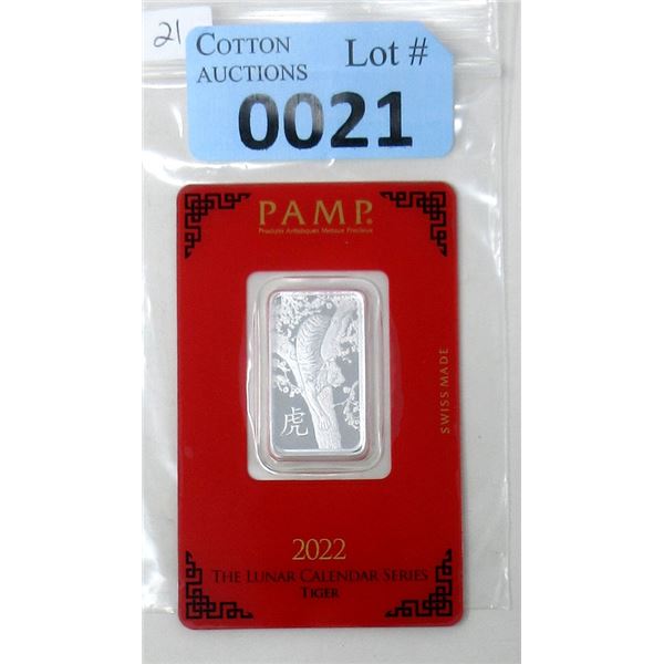 10 Gram .999 Silver 2022 Year of the Tiger Bar