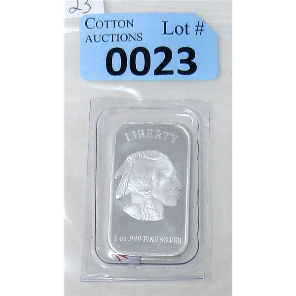 1 Oz. .999 Silver USA Buffalo/Liberty 2-Sided Bar