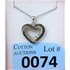 Image 1 : 1/2 CTW Black & White Diamond Heart Necklace