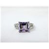 Image 1 : Amethyst & Diamond Ring Set in Sterling Silver