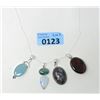 Image 1 : 4 Assorted Custom Made Gemstone Pendants