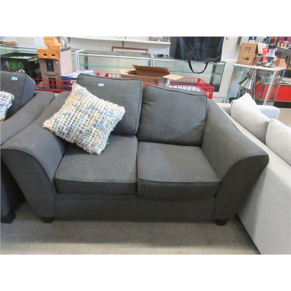 70  Grey Fabric Loveseat - Store Return