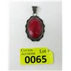 Image 1 : Large Sterling Silver Ruby Pendant