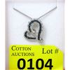Image 1 : 1/2 CTW Black & White Diamond Heart Necklace