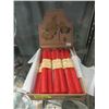 Image 1 : Box of 6 Pairs of 10" Red Beeswax Candles