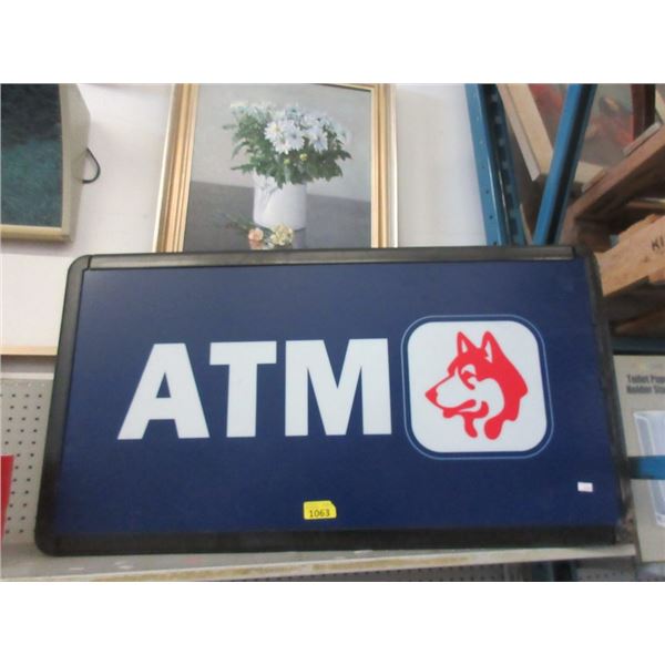 Illuminated Husky Gas ATM Sign