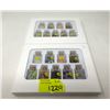 Image 1 : 2 Sets of 9 Small Bottles of Semi-Precious Stones