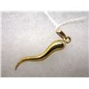 Image 2 : Estate - 10 KT Gold Horn Pendant - 1.75" long