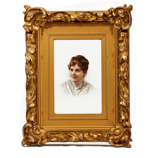 Victorian Porcelain Portrait Plaque
