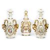Image 1 : 3 Gilt Porcelain Decanters with Stoppers