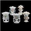 Image 1 : Group of 5 Hand-painted Floral Vases