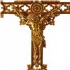 Image 2 : Group of 3 Gilt Metal Standing Crucifixes