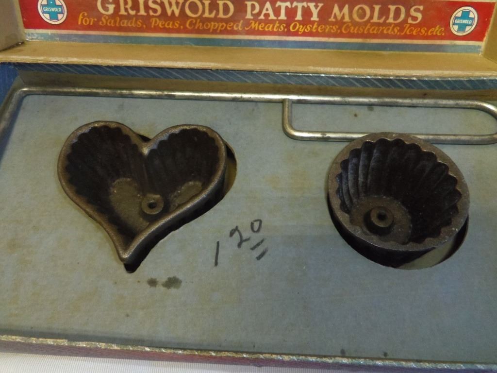 Vintage Griswold Cast Iron Patty Molds