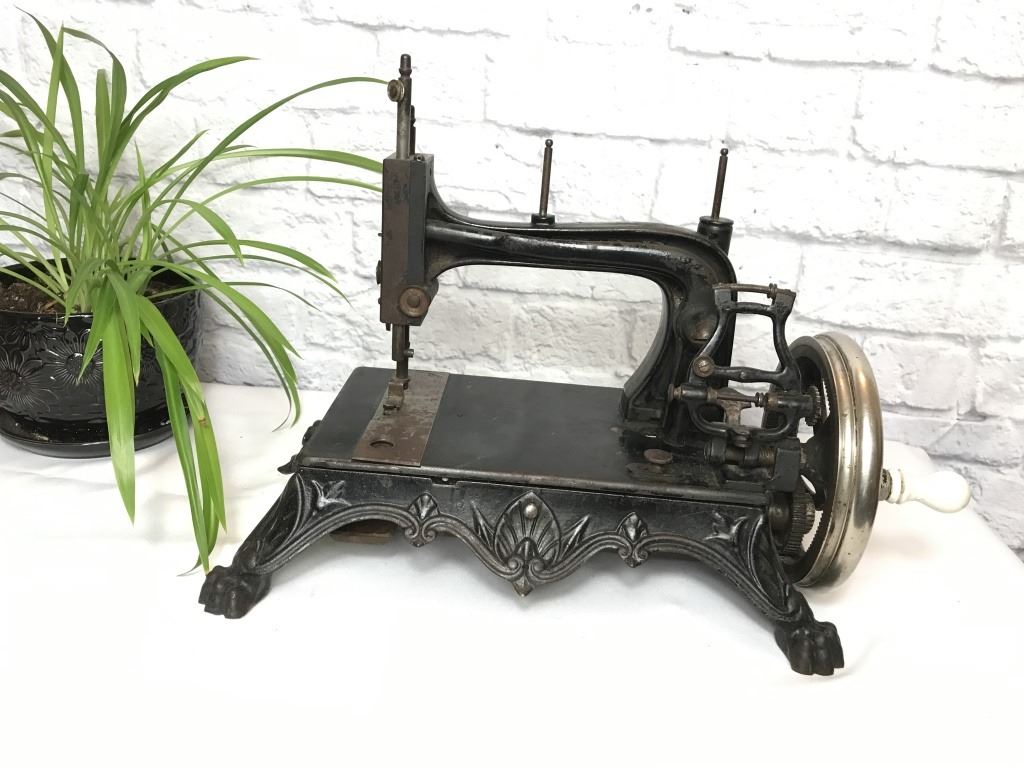 Antique cast iron sewing machine.