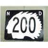 Image 1 : Metal "200" Road Sign With First Nation Man