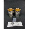 Image 2 : Lovely Set of 800 Silver Toasting Cups in Velvet Pouch