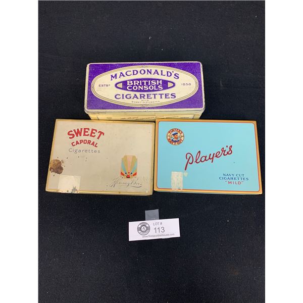 Lot of 3 Vintage Cigarette Tins