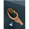 Image 2 : Nice Vintage Leather Gun Holster on Belt with Nice Leather Tooling with Small Cap Gun and Scope