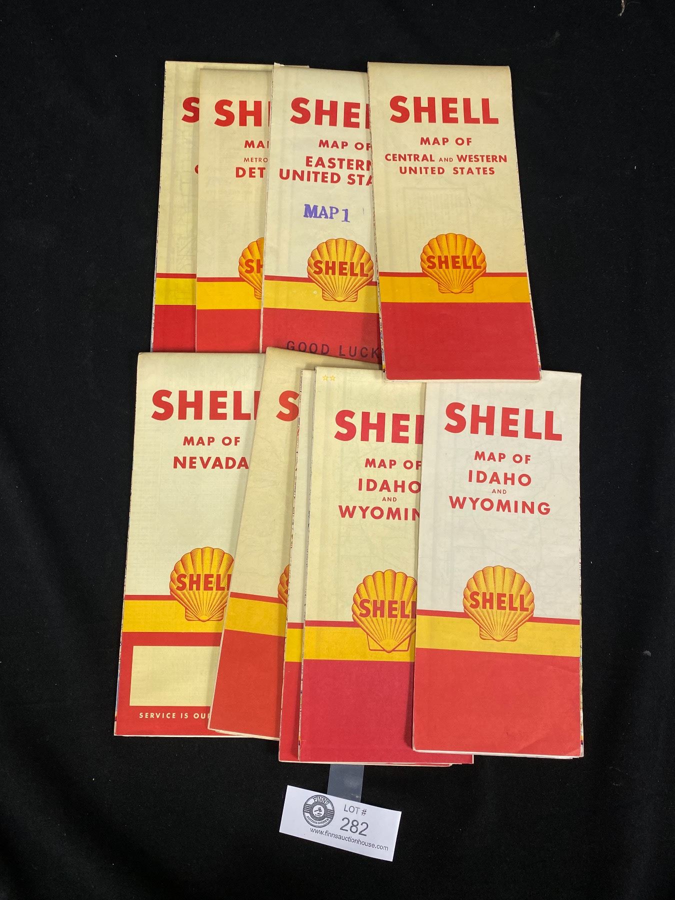 Lot of 9 Old Shell Gas Station Travel Maps