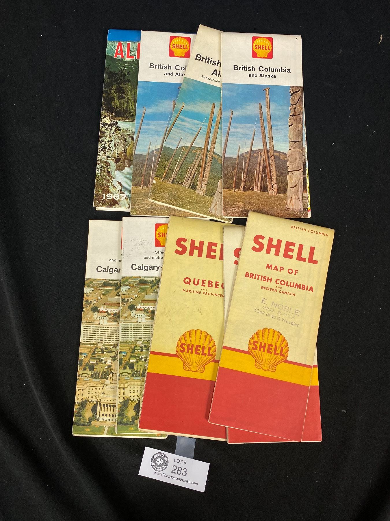 Lot of 9 Vintage Shell Travel Maps - All Canadian